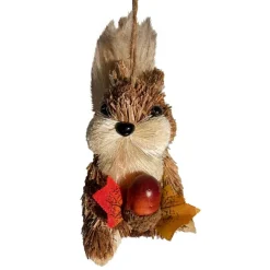 4" Squirrel with Leaf Decorative Natural Ornament by Ashland®