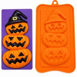 Stacked Jack-O-Lantern Silicone Mold – Halloween Pumpkin Chocolate Bar Mold