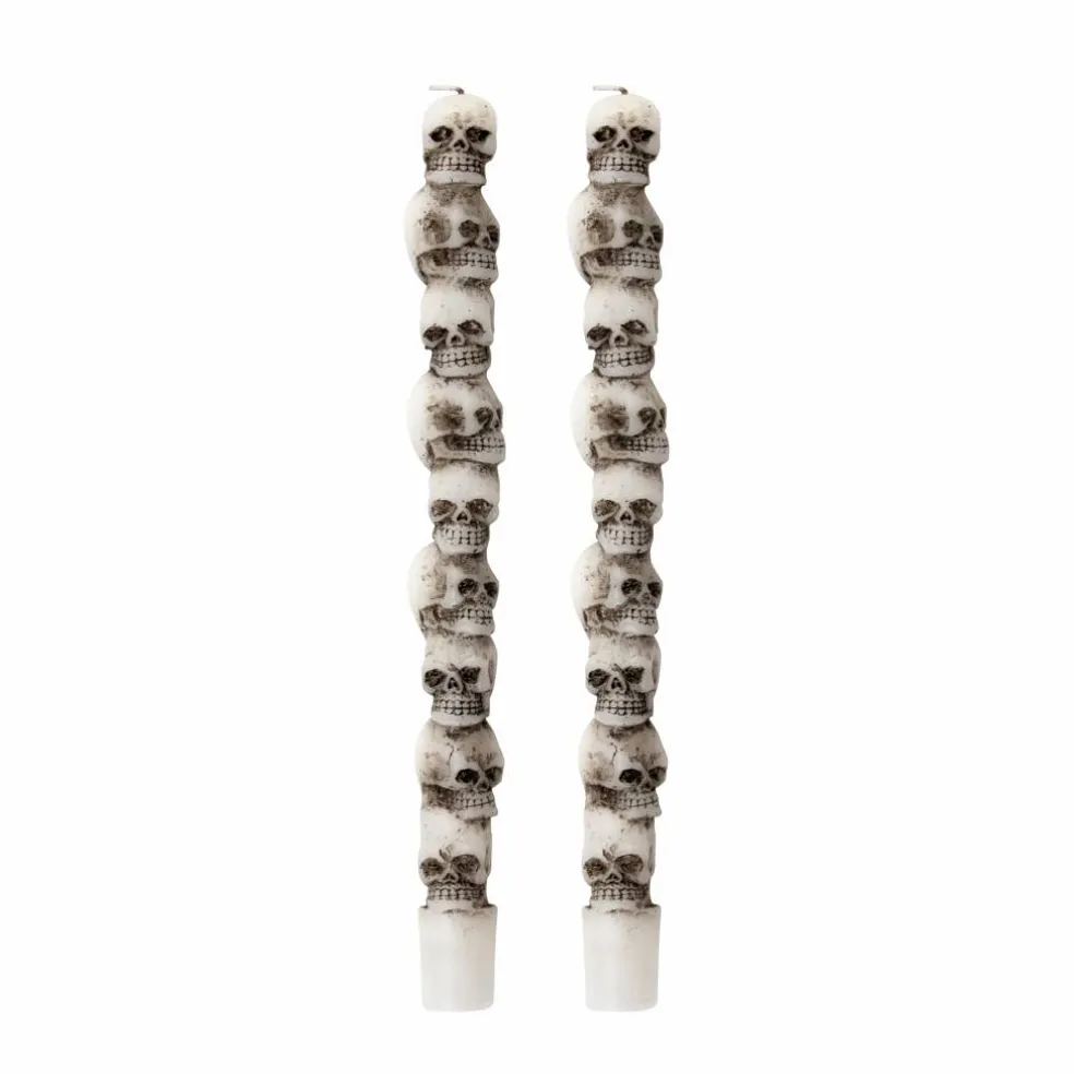 10" Stacked Skull Unscented Taper Candles, 2ct. by Ashland®