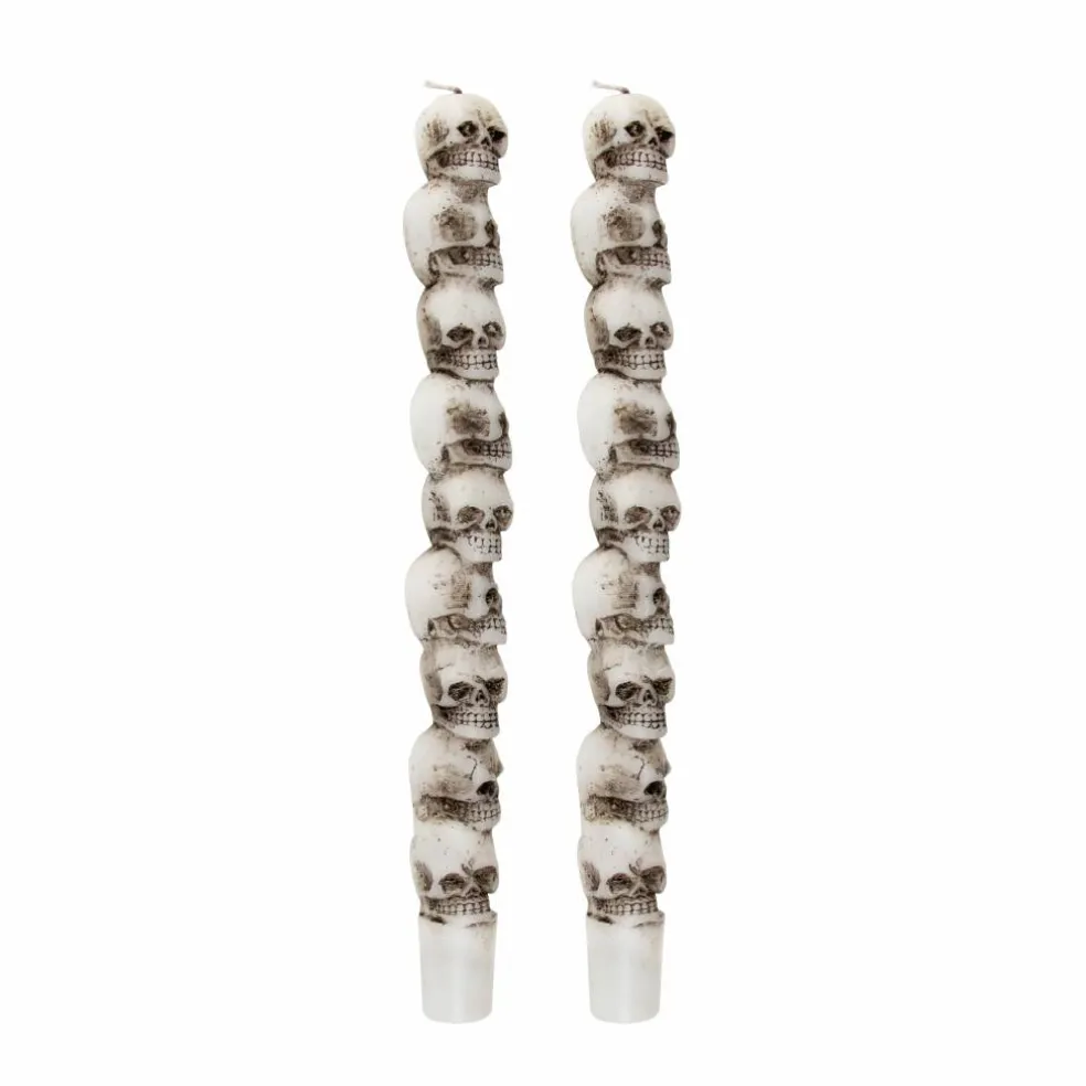 10" Stacked Skull Unscented Taper Candles, 2ct. by Ashland®