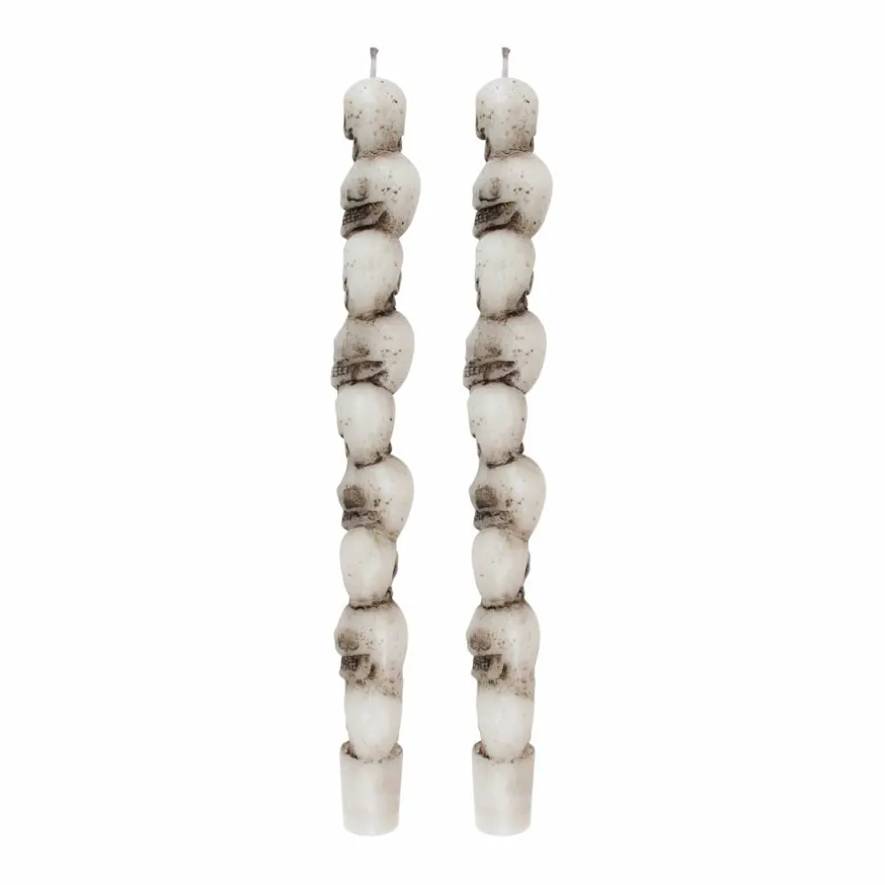 10" Stacked Skull Unscented Taper Candles, 2ct. by Ashland®