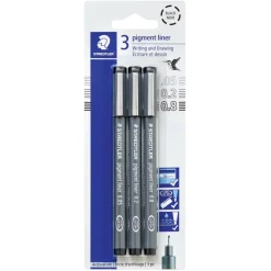 STAEDTLER® Black 3 Piece Pigment Liner Set