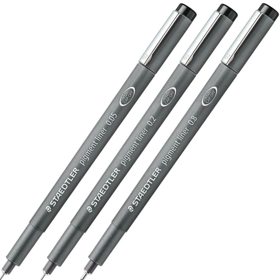 STAEDTLER® Black 3 Piece Pigment Liner Set