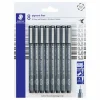 STAEDTLER® Black 8 Piece Pigment Liner Set