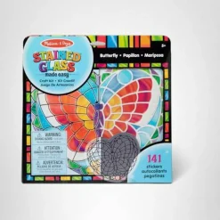 Stained Glass Made Easy Activity Kit: Butterfly - 140+ Stickers Kids Sticker Stained Glass Craft Kit; Sun Catchers for Kids Ages 5+