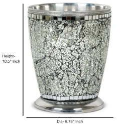 Stainless Steel Ice Mosaic Wastebasket | 7QT | Sleek & Durable Trash Can
