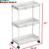 Standard 3-Tier Slim Rolling Storage Cart, White