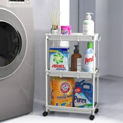 Standard 3-Tier Slim Rolling Storage Cart, White