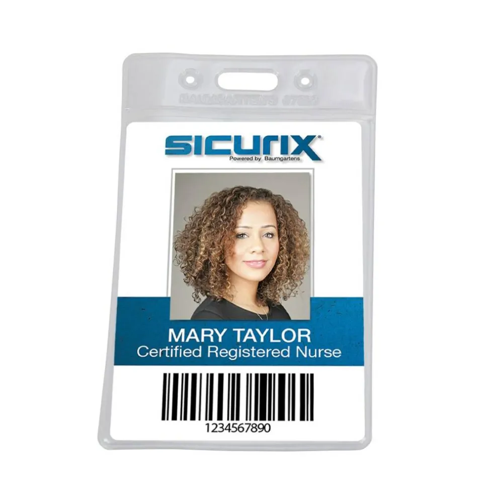 Standard Vinyl Badge Holder, Vertical, Pack of 50