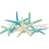 Starfish Decor 10 Blue Green & White Finger Star Fish 6-8 Inch Starfish for Crafts
