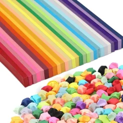 Star Origami Paper Assortment Color Star Paper Strips Double Sided Origami Stars Papers Strips Solid Color Paper Stars Lucky Star Decoration Papers Stars Strips Diy Hand Art Crafts