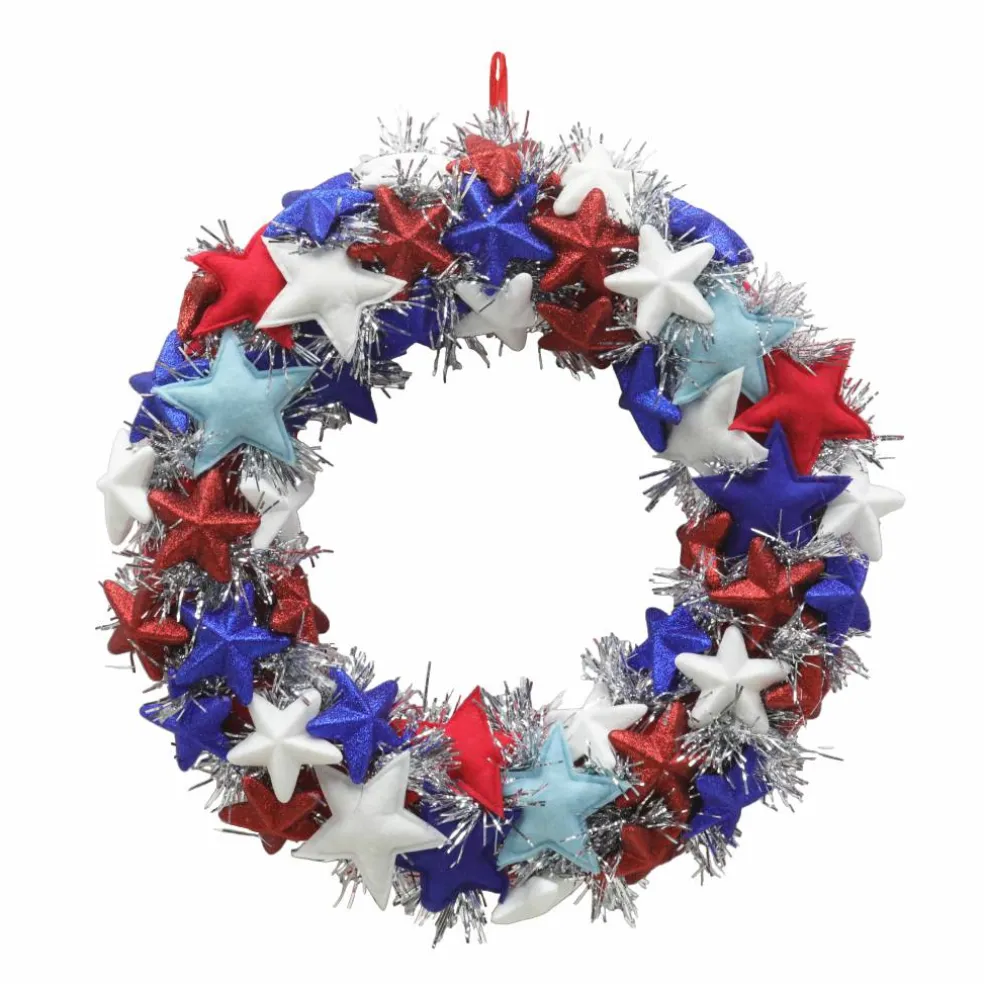 19" Star & Tinsel Wreath by Celebrate It™