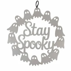 15.5" Stay Spooky Ghost Wreath DIY Wood Plaque by Make Market®