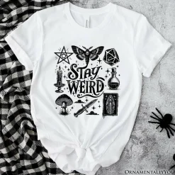 Stay Weird Witchy Vibes T-Shirt, Mystical Halloween Tee for Powerful Women