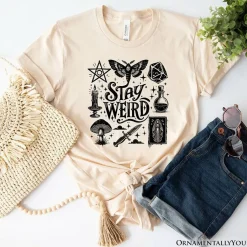 Stay Weird Witchy Vibes T-Shirt, Mystical Halloween Tee for Powerful Women