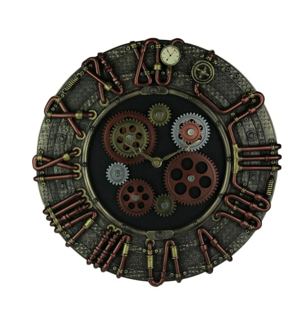 Steampunk Electricity Conduit Piping Wall Clock