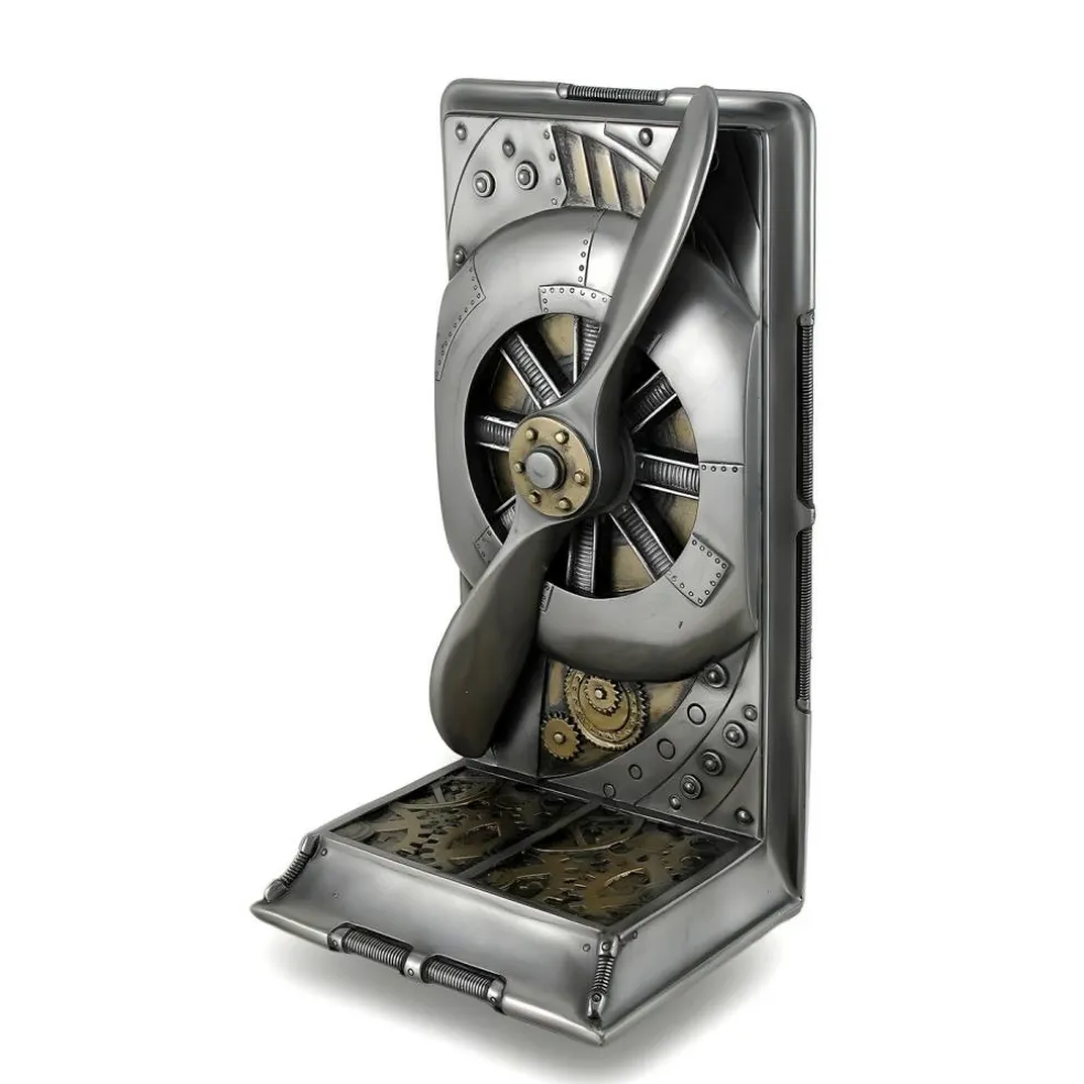 Steampunk Metallic Steel / Brass Finished Plane Propeller Single Bookend
