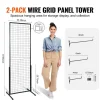 Steel Grid Wall Panel Display Rack Folding Wire Grid Organizer With Stand For Garage Storage Retail Display Black