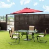 Steel Heavy Duty Patio Market Umbrella Base with 3 Adapters for Backyard