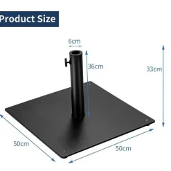 Steel Heavy Duty Patio Market Umbrella Base with 3 Adapters for Backyard