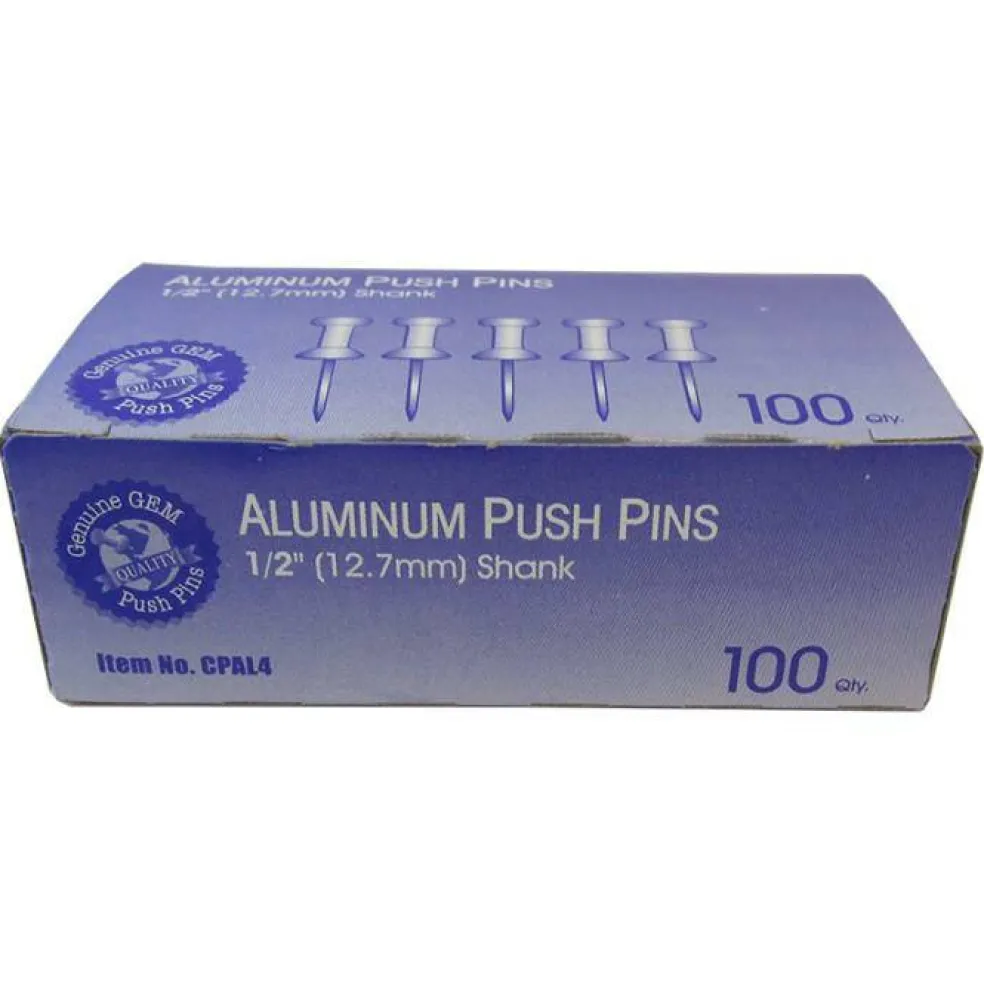 1/2" Steel Push Pins 100/Box, 2 Pack