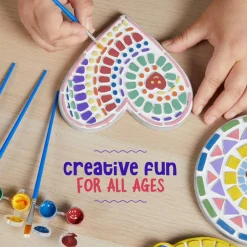 Stepping Stones Painting Kit for Kids, 5 Paint Your Own Garden Stones with Paints and Brushes, DIY Arts and Crafts Activity Set for Boys and Girls Ages 6-8