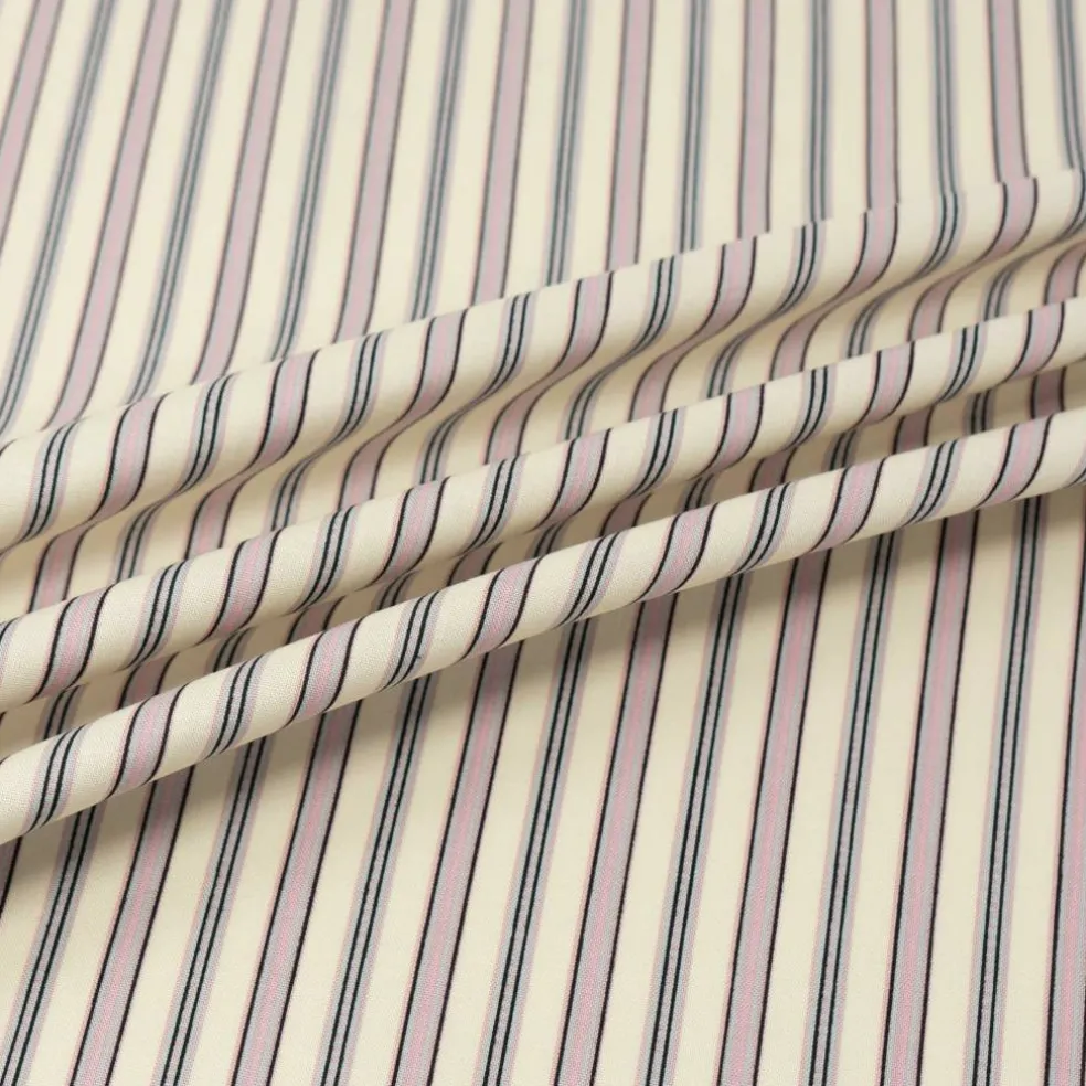 Stitch & Sparkle Aviary Collection Stripe Lavender Cotton Fabric
