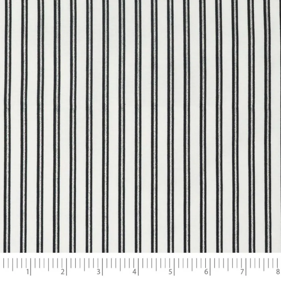 Stitch & Sparkle Dark Romance Collection Metallic Stripe Cotton Fabric