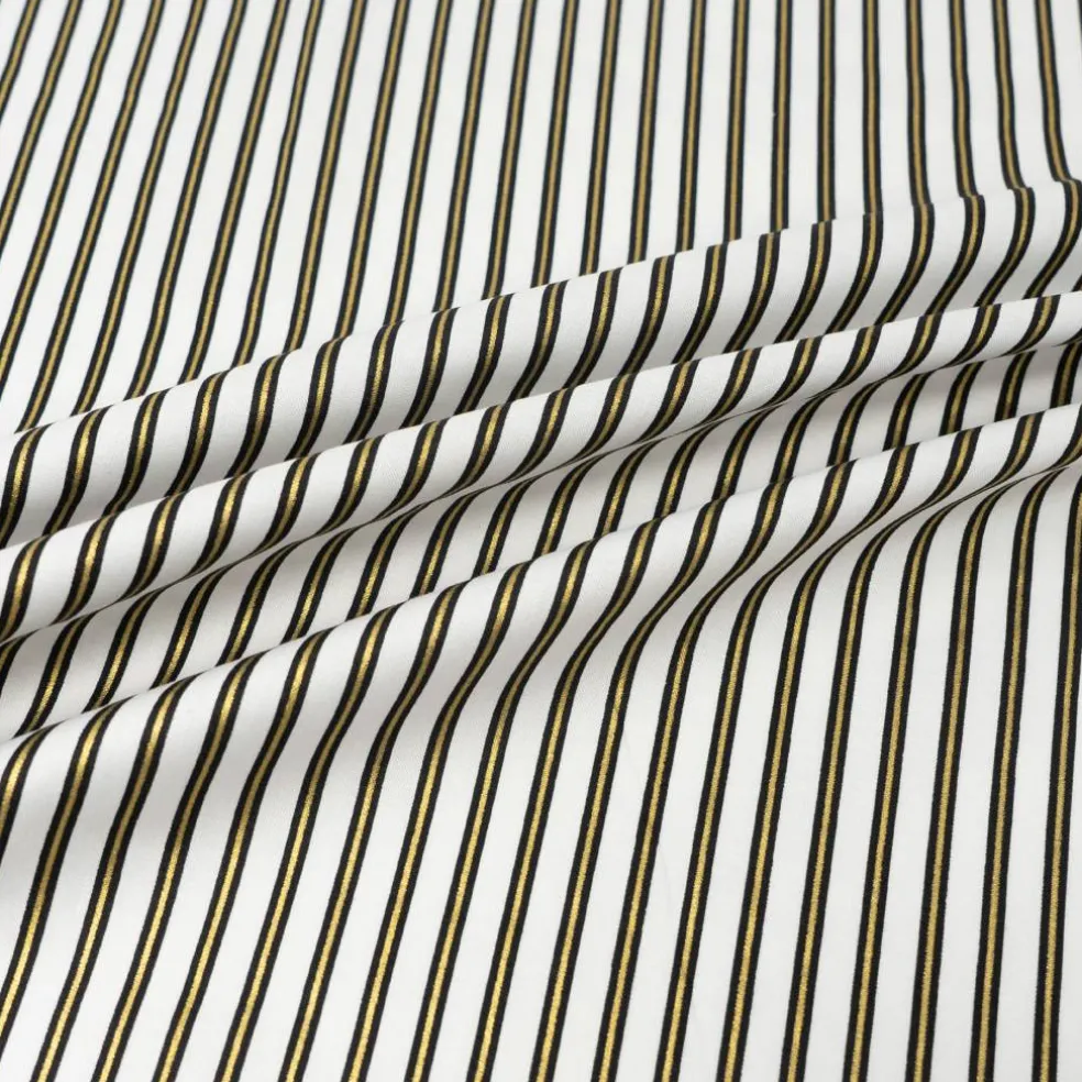 Stitch & Sparkle Dark Romance Collection Metallic Stripe Cotton Fabric