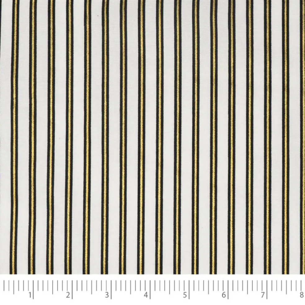 Stitch & Sparkle Dark Romance Collection Metallic Stripe Cotton Fabric