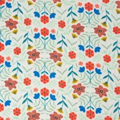 Stitch & Sparkle Modern Scandinavian Small Flowers White Cotton Fabric