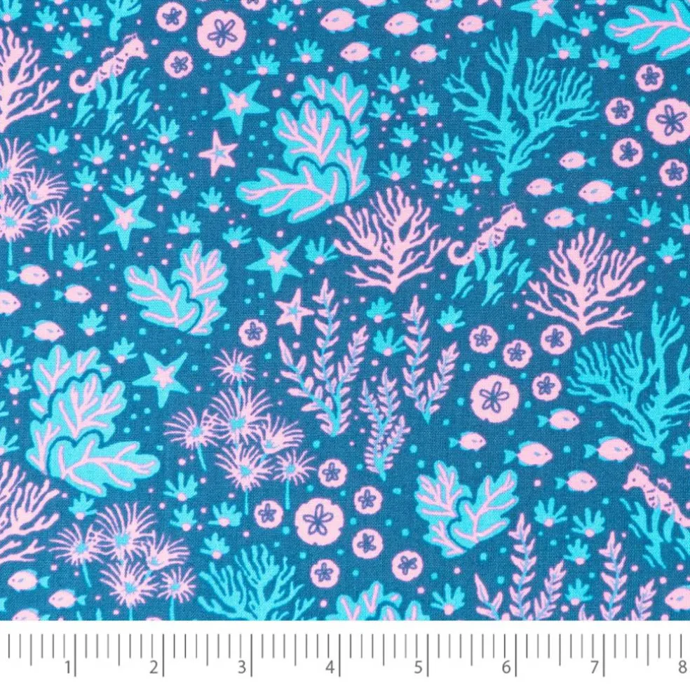 Stitch & Sparkle Under the Sea Seaweed Cotton Fabrics