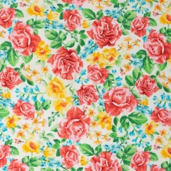Stitch & Sparkle Watercolor Large Flowers Cotton Fabric