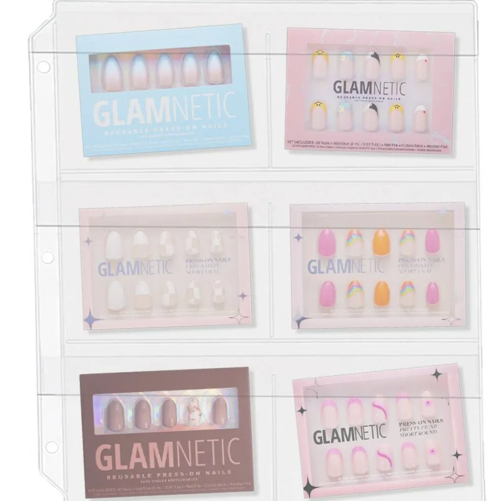 StoreSMART - 6-Pocket Clear Plastic Binder Page with Flaps for Nail Art - SPT600-6F-NAIL