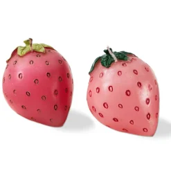 Strawberry Candle - Sculpted Pink Paraffin Wax Candle for Spring & Summer, 2.5hrs Burn Time, 2x2x2 inches
