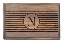 Stripe Monogram Walnut Cutting Board