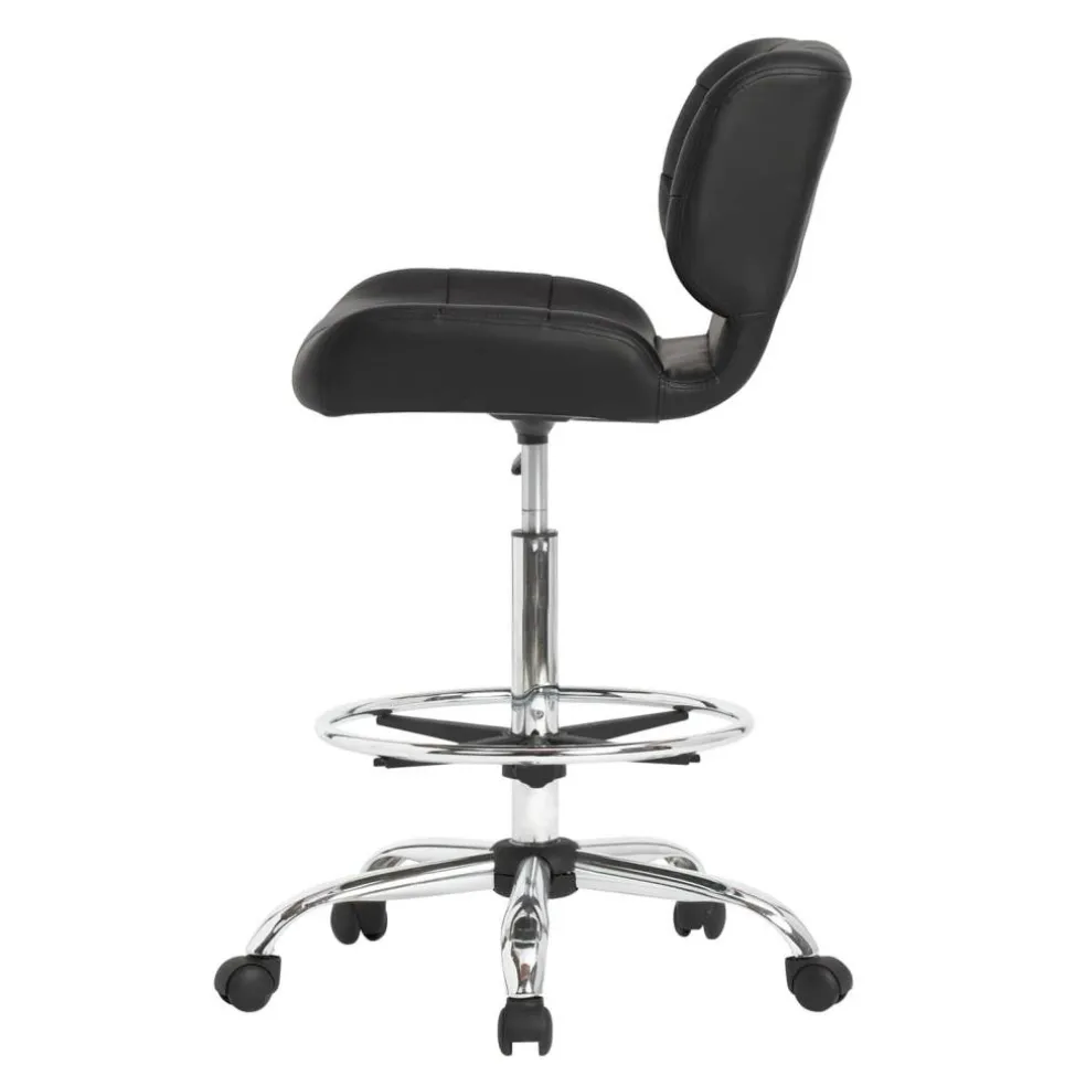 Studio Designs Crest Black Height Adjustable Drafting Chair with Footring