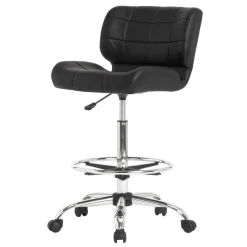 Studio Designs Crest Black Height Adjustable Drafting Chair with Footring