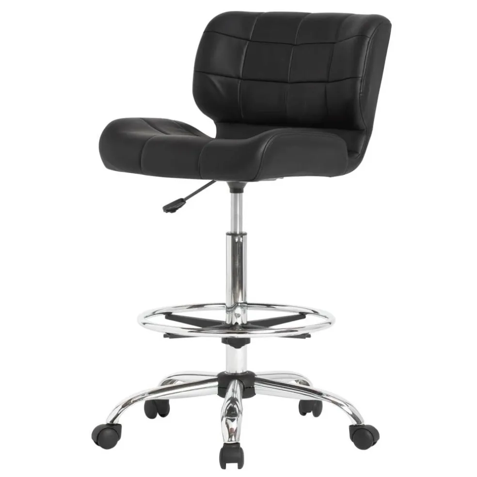 Studio Designs Crest Black Height Adjustable Drafting Chair with Footring