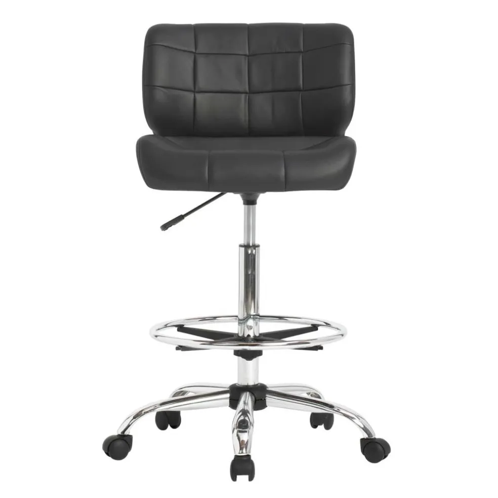 Studio Designs Crest Black Height Adjustable Drafting Chair with Footring