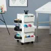 Studio Designs White & Black Swivel Mobile Organizer Cart
