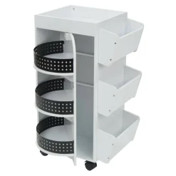 Studio Designs White & Black Swivel Mobile Organizer Cart