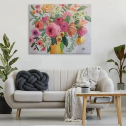 Stupell Industries Assorted Flowers in Pink & Yellow Canvas Design by Suzanne Allard