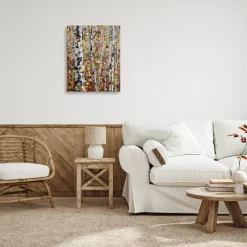Stupell Industries Autumn Birch Trees Abstract Leaves Canvas Wall Art
