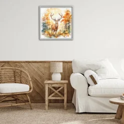 Stupell Industries Autumn Forest Stag Framed Giclee Art