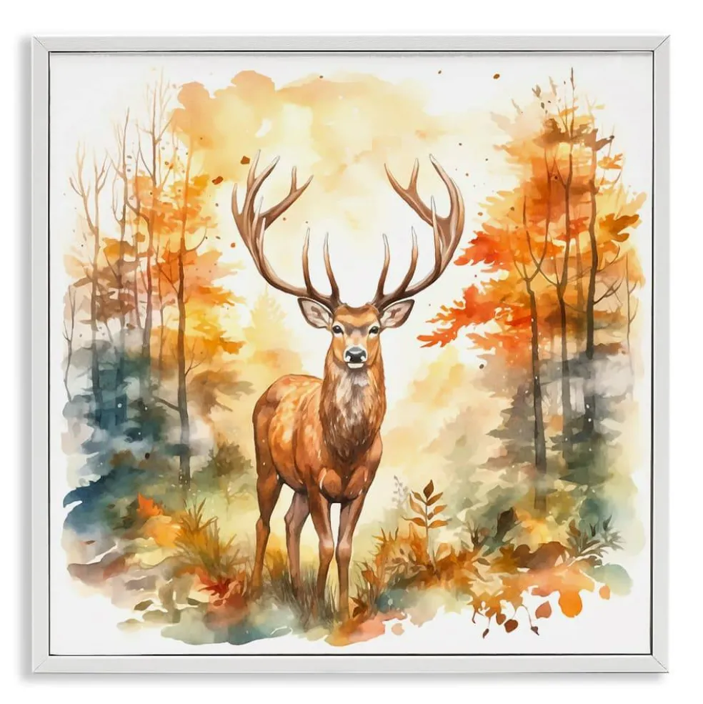 Stupell Industries Autumn Forest Stag Framed Giclee Art