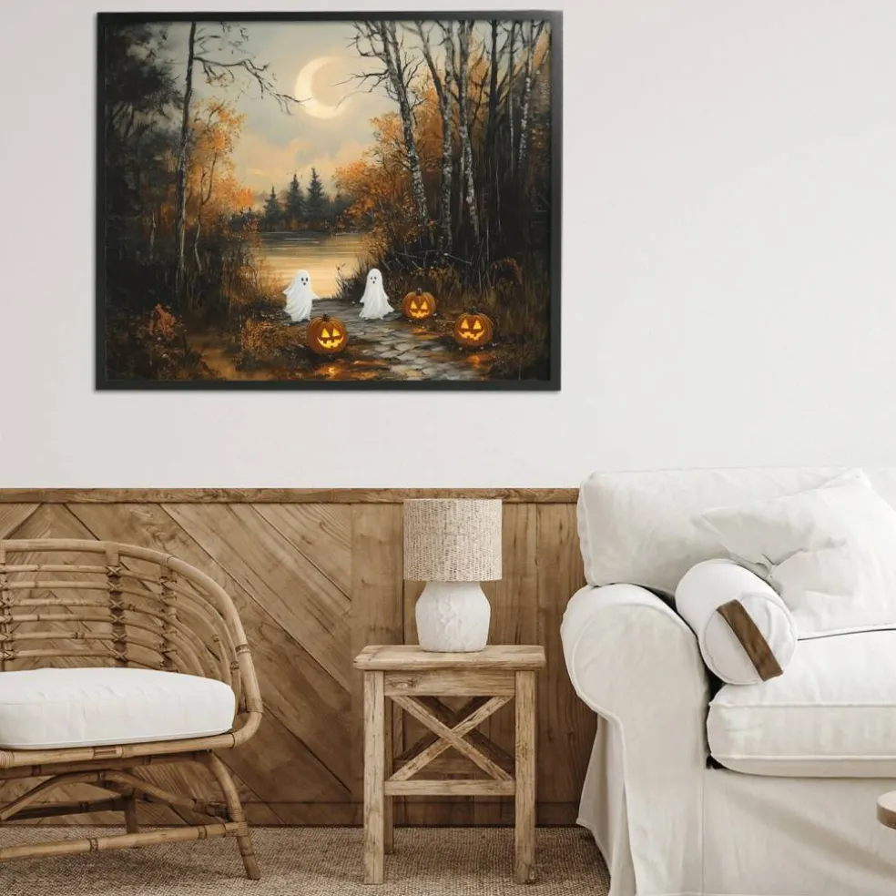 Stupell Industries Autumn Ghosts at Lake Framed Giclee, design by Arlington Prints