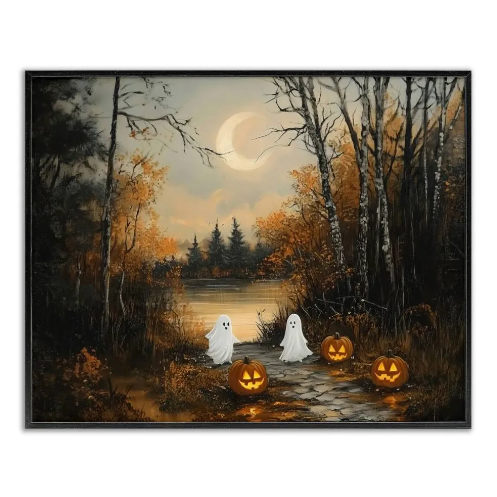Stupell Industries Autumn Ghosts at Lake Framed Giclee, design by Arlington Prints