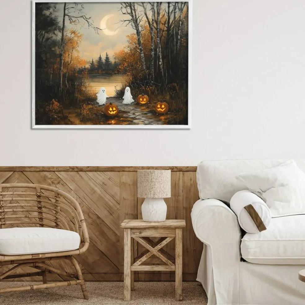 Stupell Industries Autumn Ghosts at Lake Framed Giclee, design by Arlington Prints