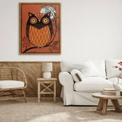 Stupell Industries Autumn Owl Under Moon Canvas Wall Art